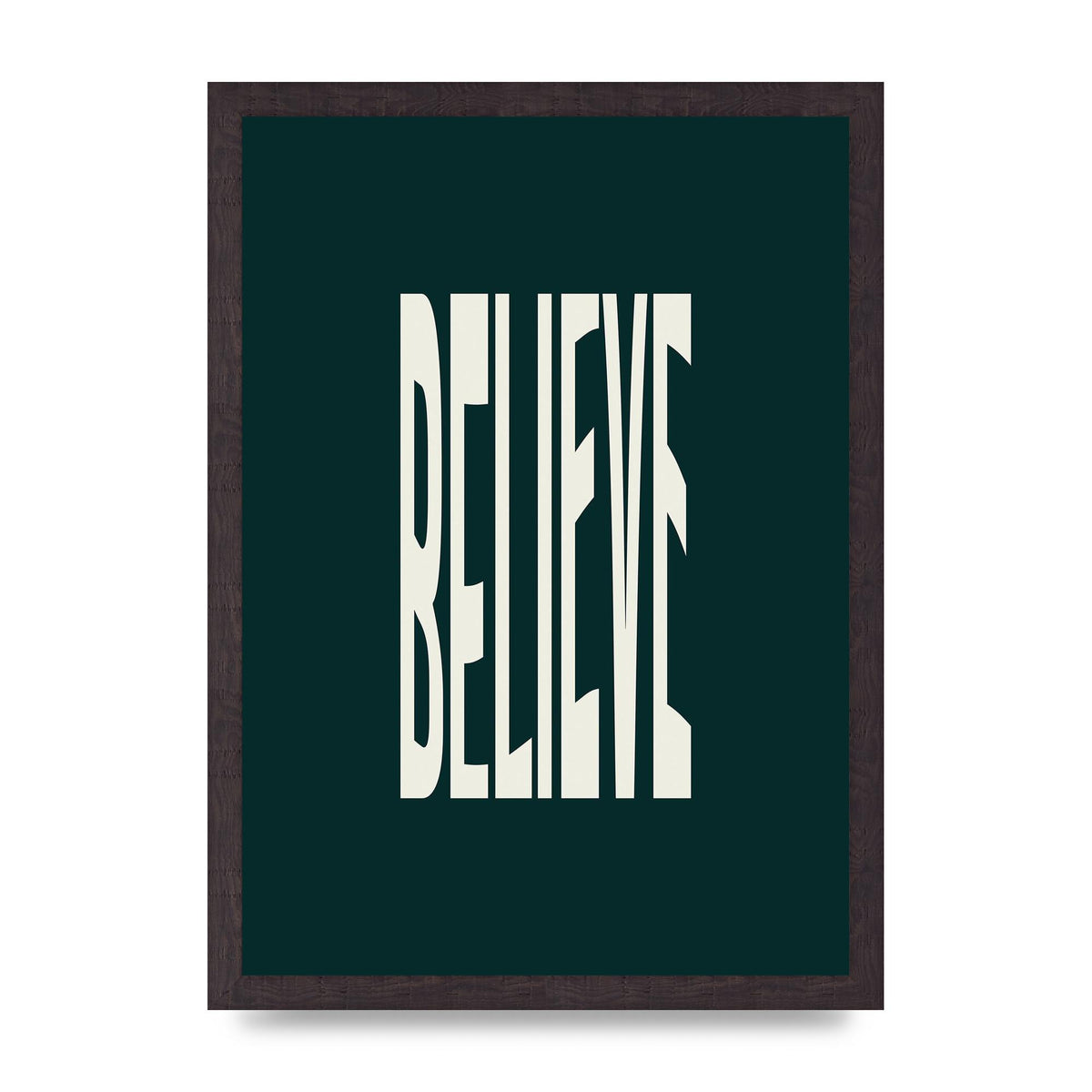 Believe Wavy Motivational Printed Poster - A3 framed