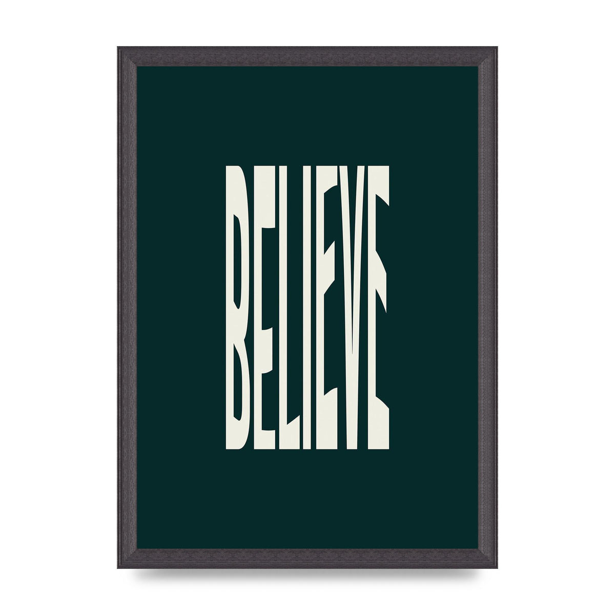 Believe Wavy Motivational Printed Poster - A3 framed