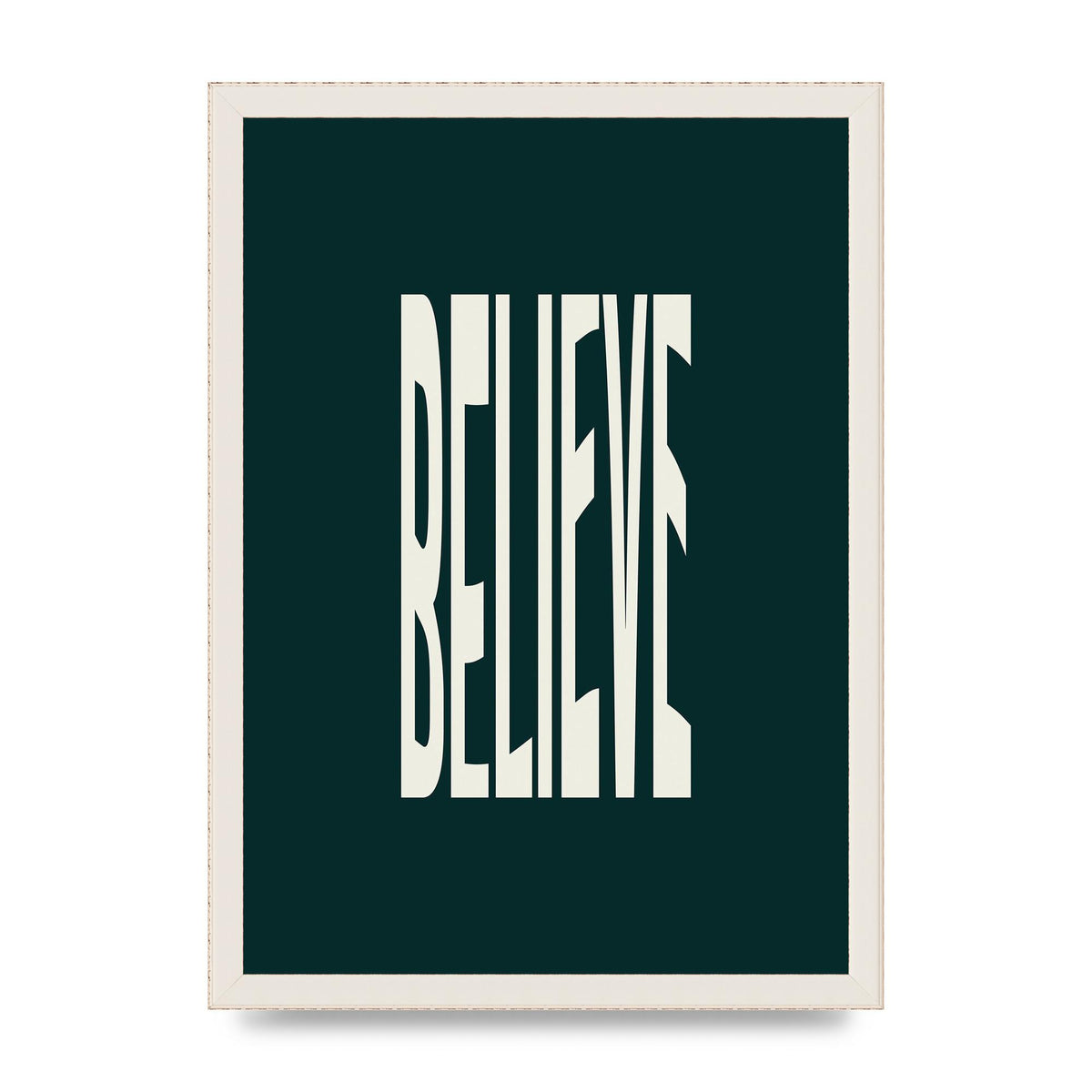 Believe Wavy Motivational Printed Poster - A3 framed