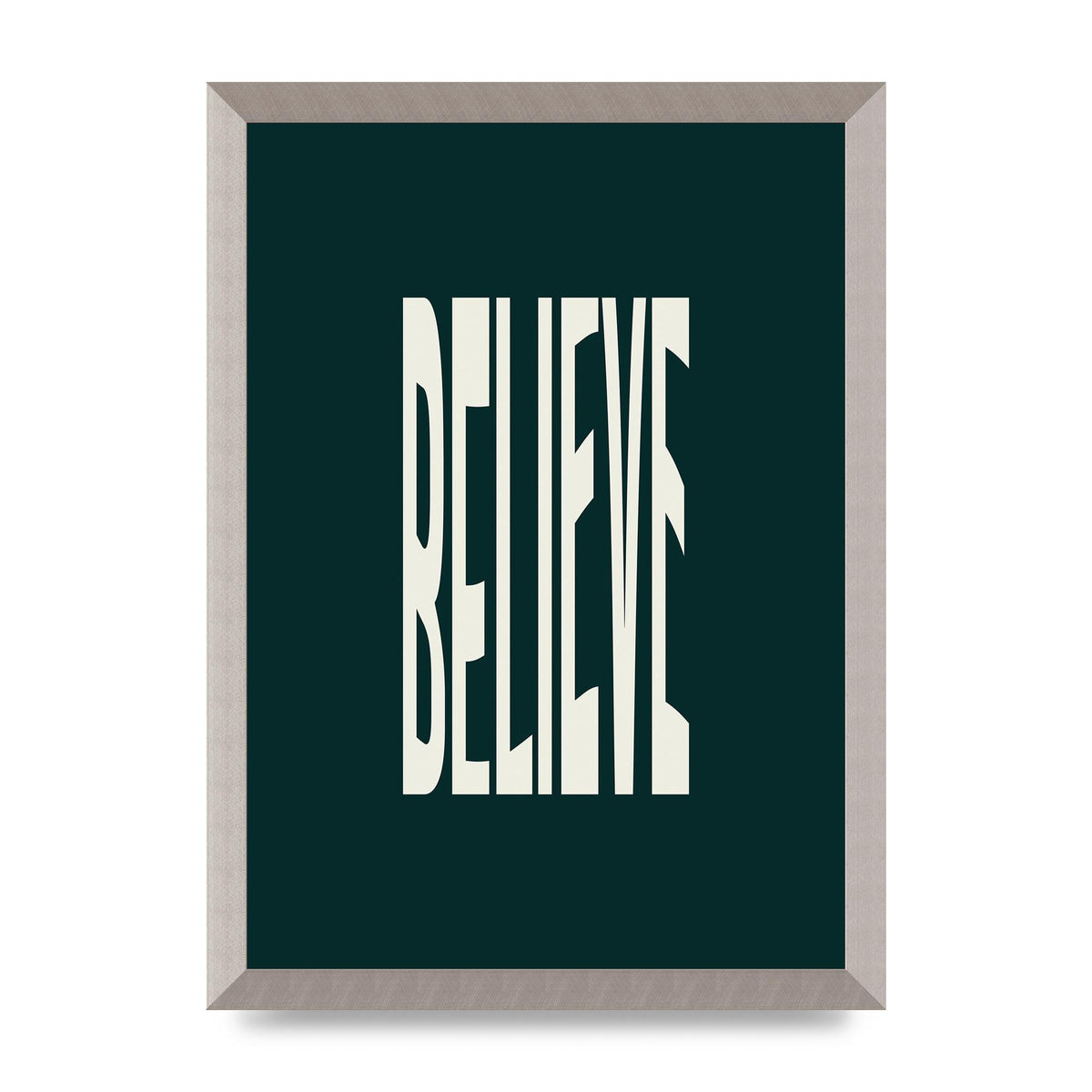 Believe Wavy Motivational Printed Poster - A3 framed