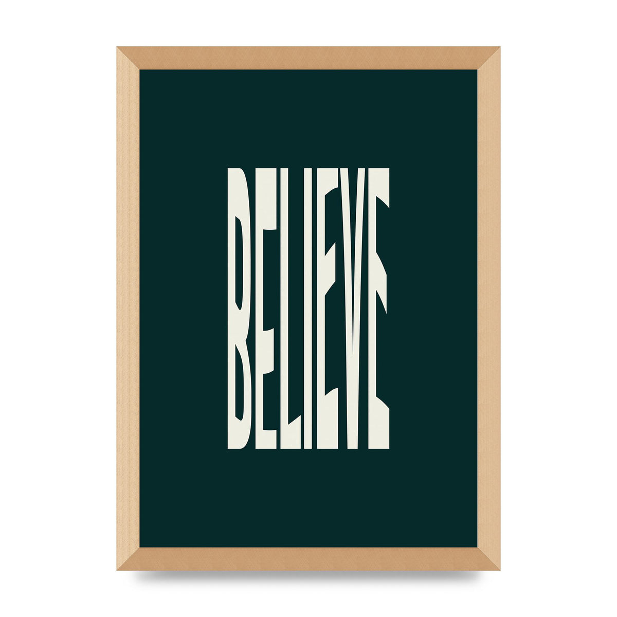 Believe Wavy Motivational Printed Poster - A3 framed