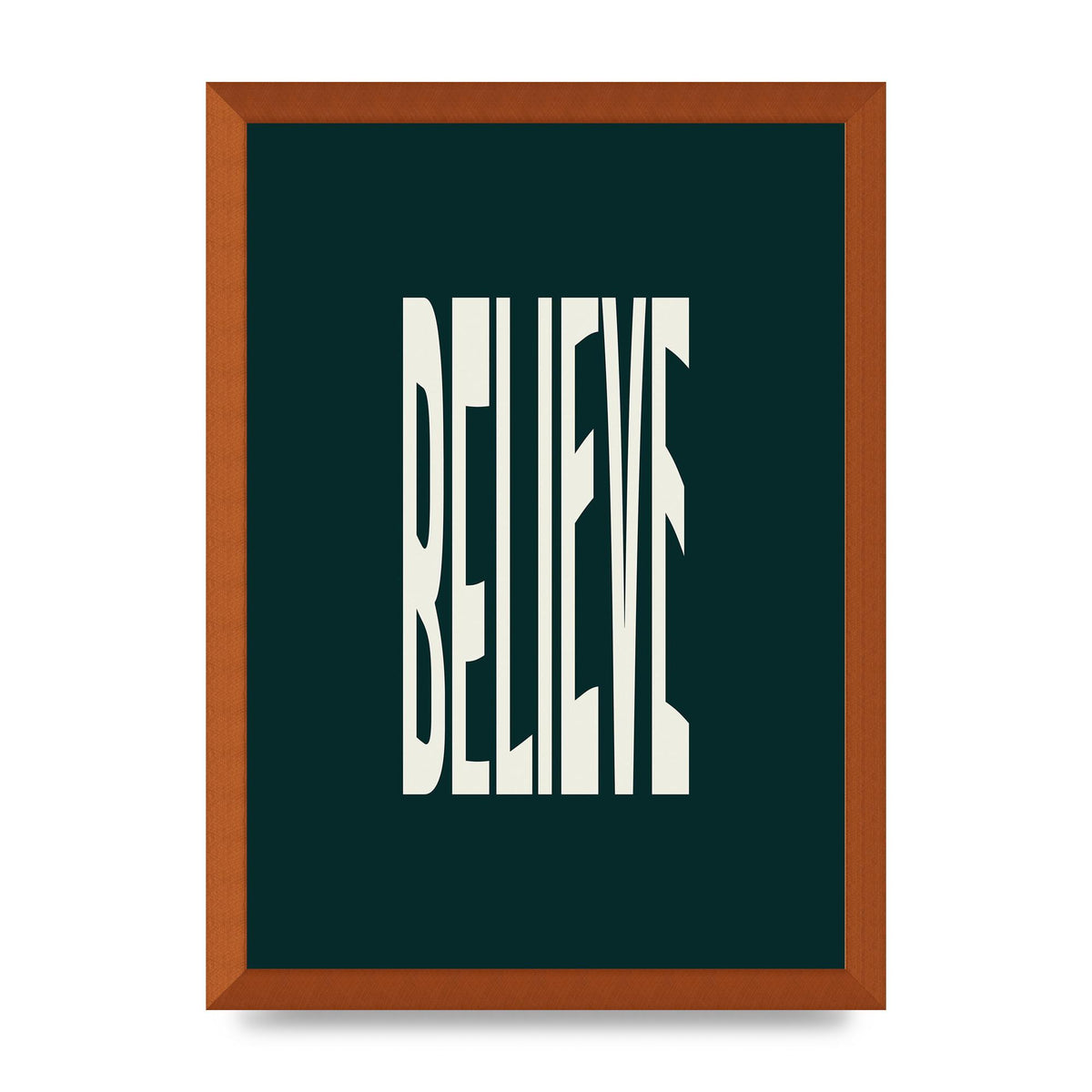 Believe Wavy Motivational Printed Poster - A3 framed