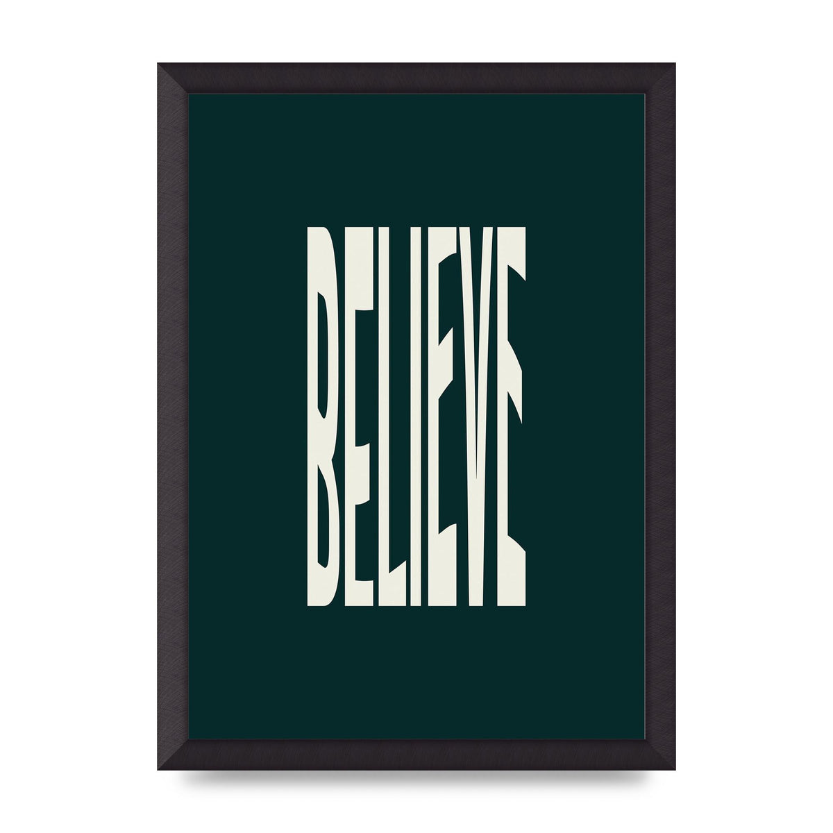 Believe Wavy Motivational Printed Poster - A3 framed