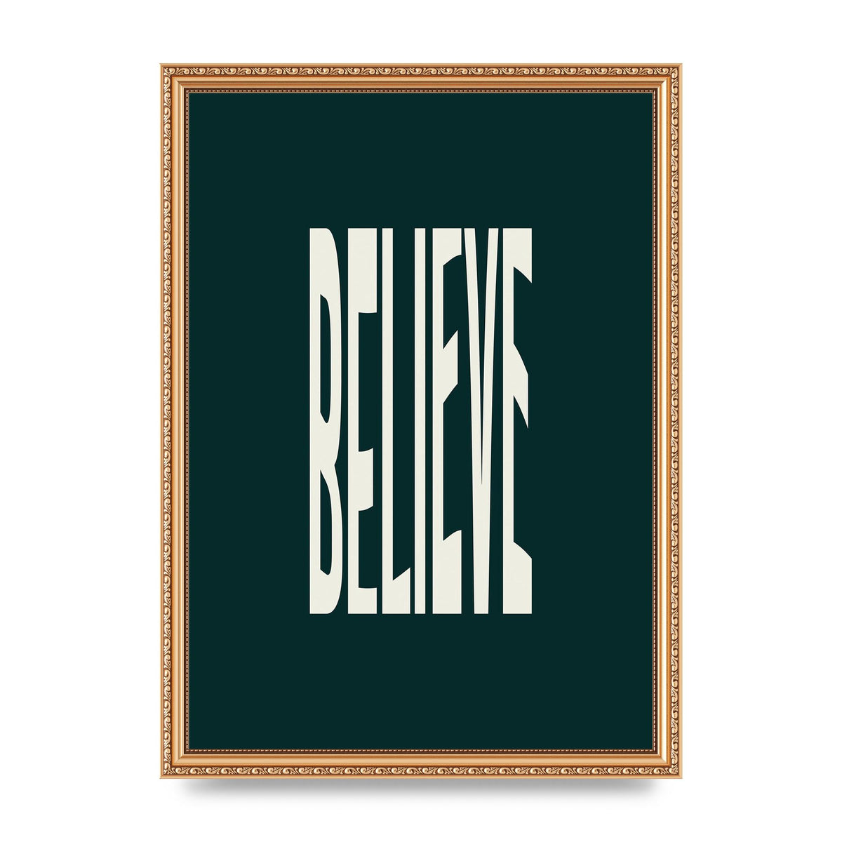 Believe Wavy Motivational Printed Poster - A3 framed