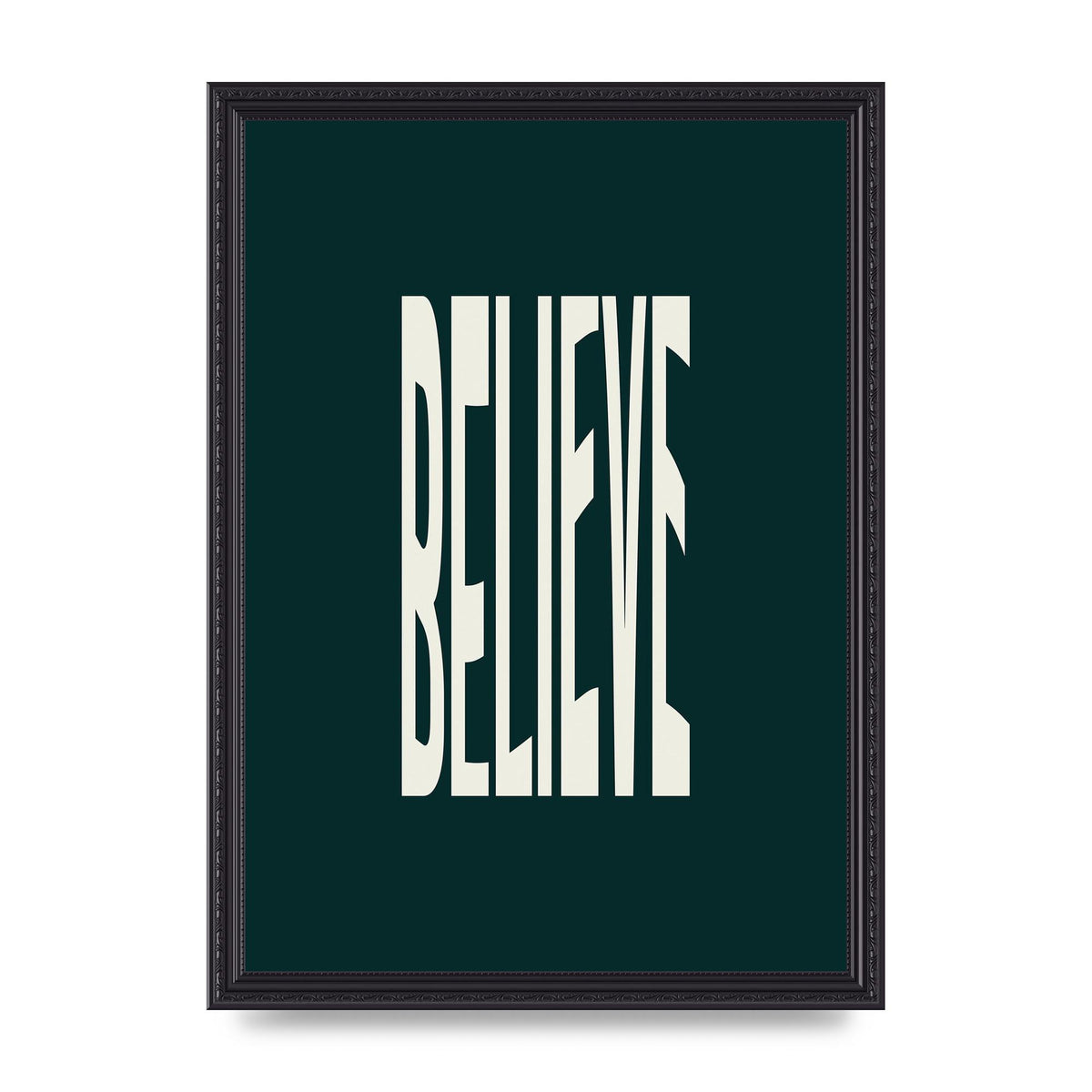 Believe Wavy Motivational Printed Poster - A3 framed
