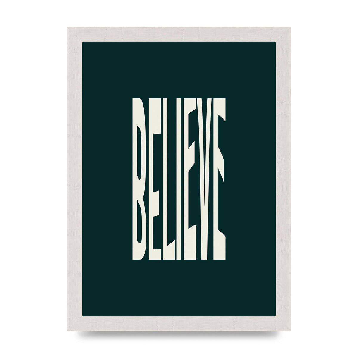 Believe Wavy Motivational Printed Poster - A4 framed