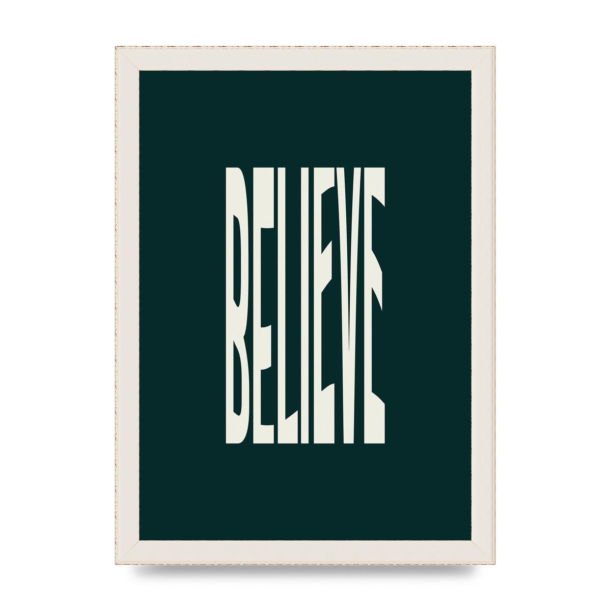 Believe Wavy Motivational Printed Poster - A4 framed