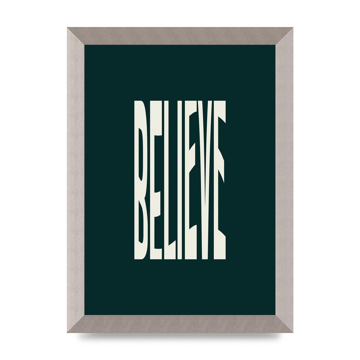 Believe Wavy Motivational Printed Poster - A4 framed