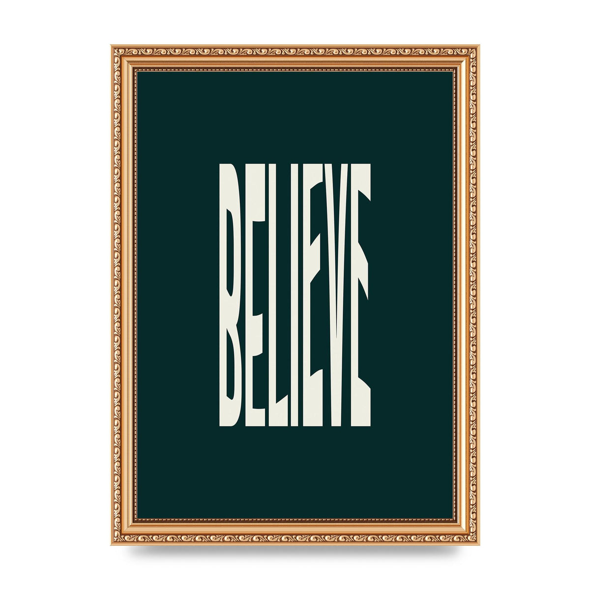 Believe Wavy Motivational Printed Poster - A4 framed