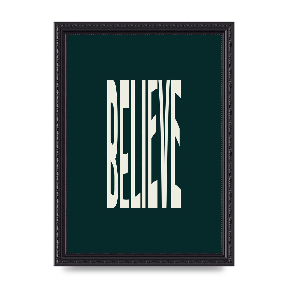 Believe Wavy Motivational Printed Poster - A4 framed