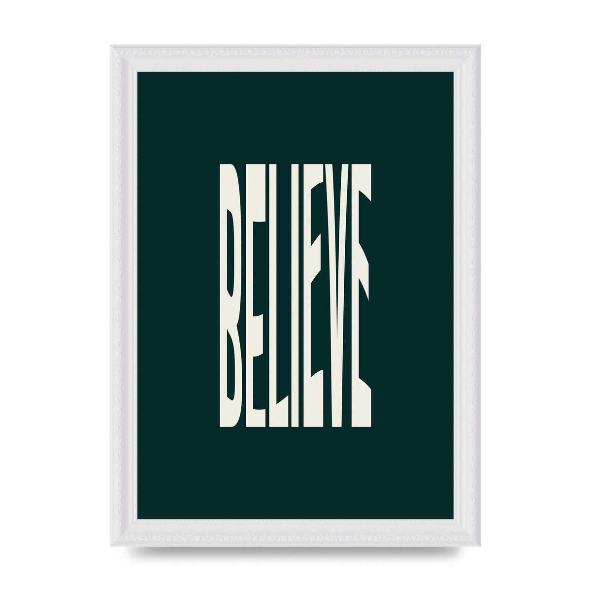 Believe Wavy Motivational Printed Poster - A4 framed