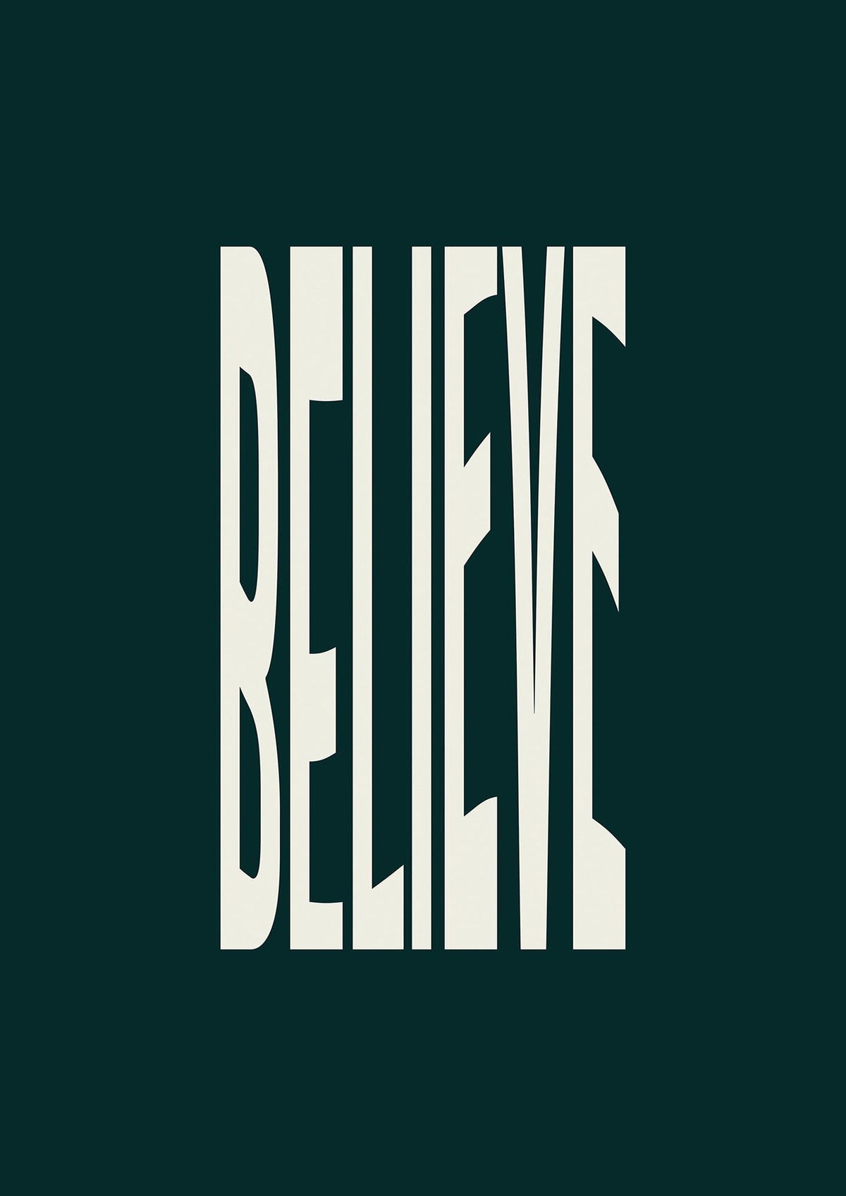 Believe Wavy Motivational Printed Poster - detail