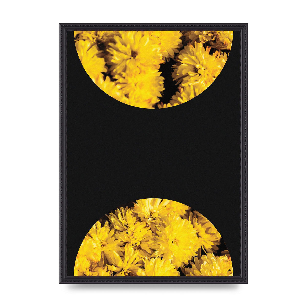 Yellow Double Disc One Art For The Home - A2 framed