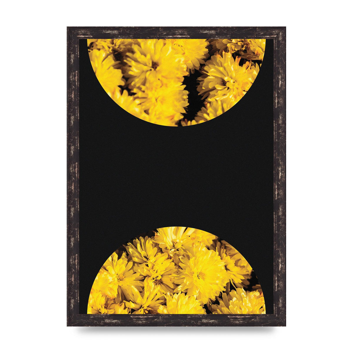 Yellow Double Disc One Art For The Home - A3 framed