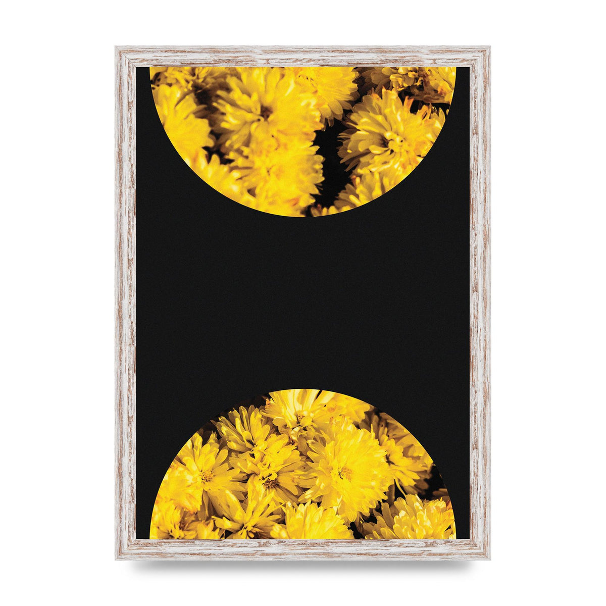 Yellow Double Disc One Art For The Home - A3 framed