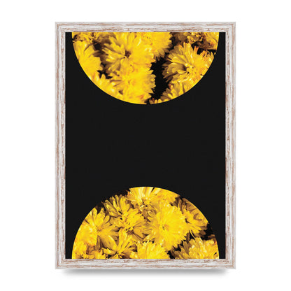 Yellow Double Disc One Art For The Home - A3 framed