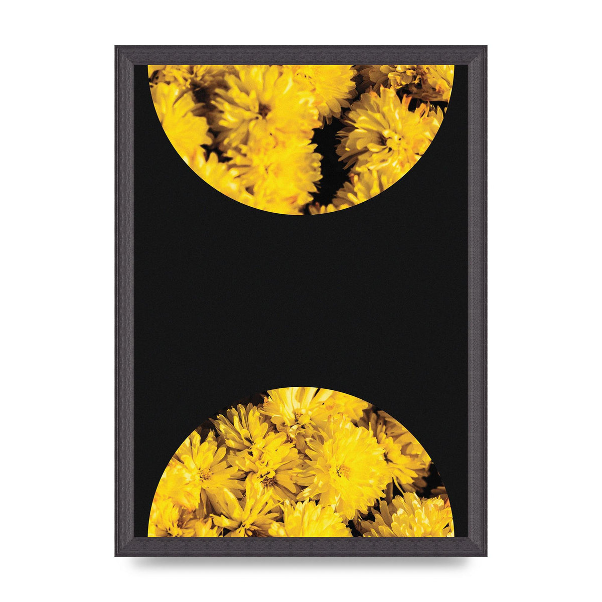 Yellow Double Disc One Art For The Home - A3 framed