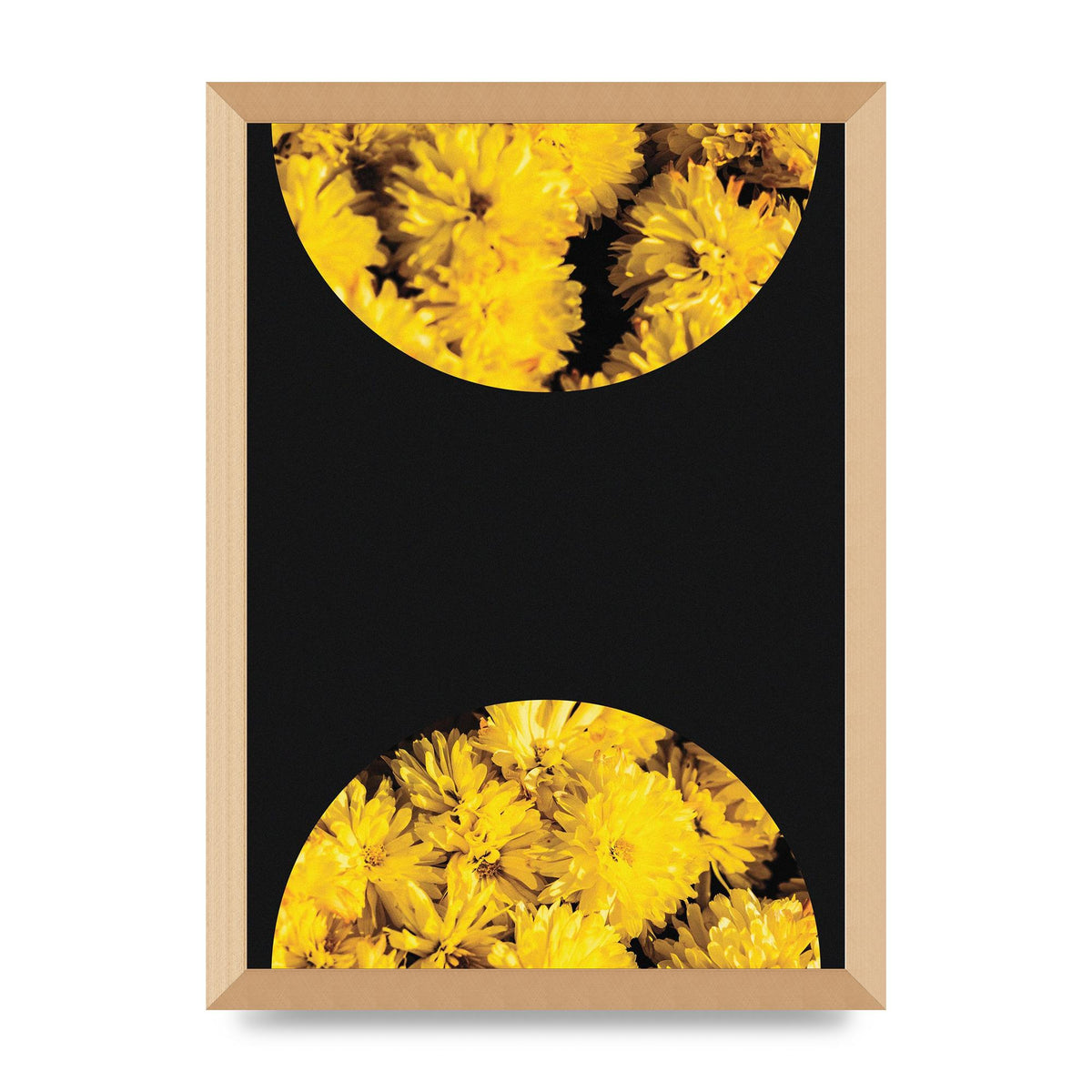 Yellow Double Disc One Art For The Home - A3 framed
