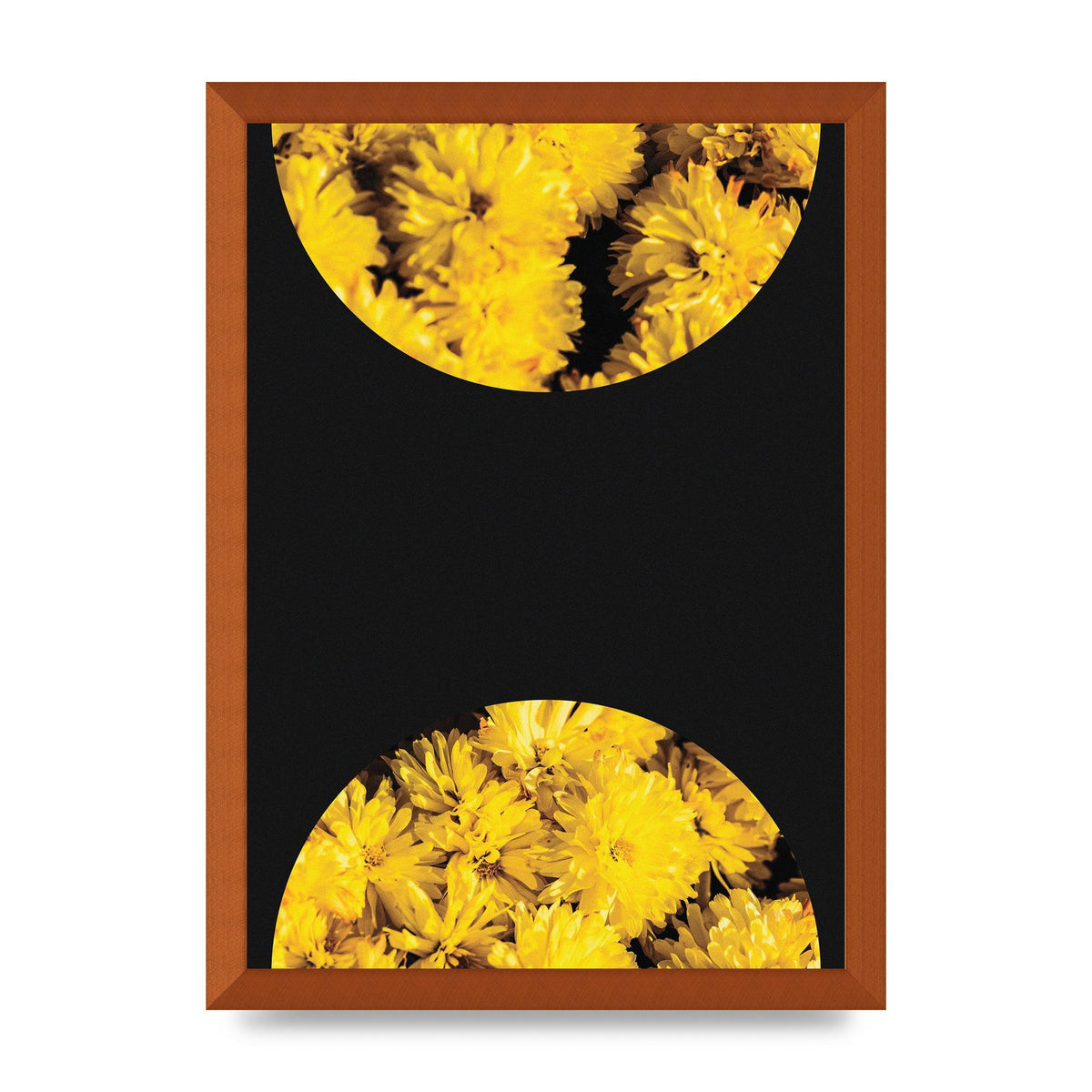 Yellow Double Disc One Art For The Home - A3 framed