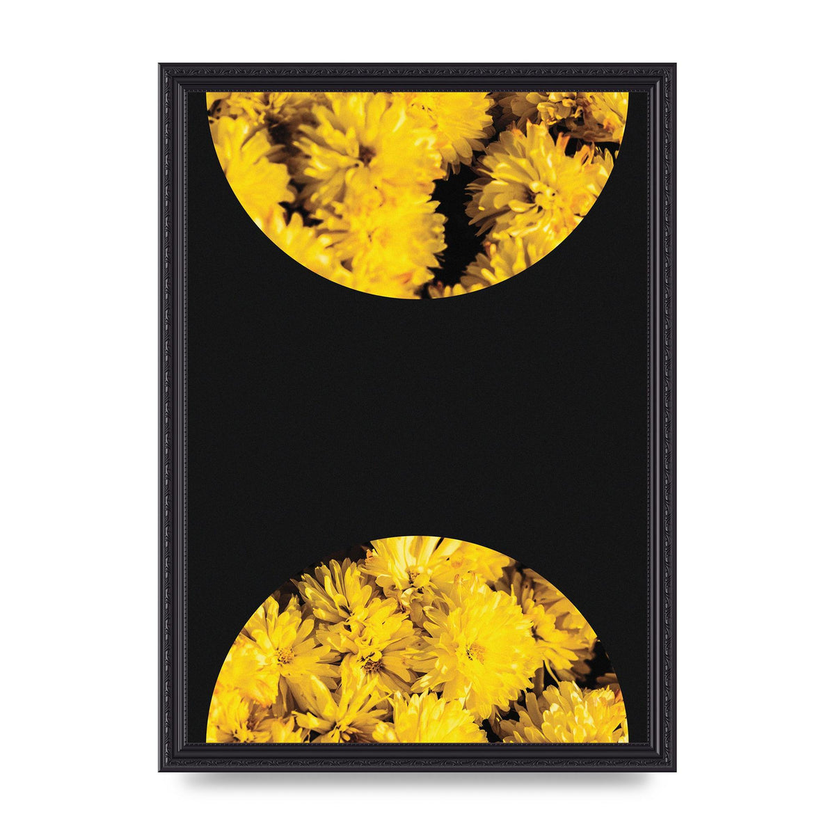 Yellow Double Disc One Art For The Home - A3 framed