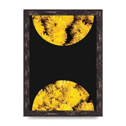 Yellow Double Disc One Art For The Home - A4 framed