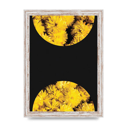 Yellow Double Disc One Art For The Home - A4 framed