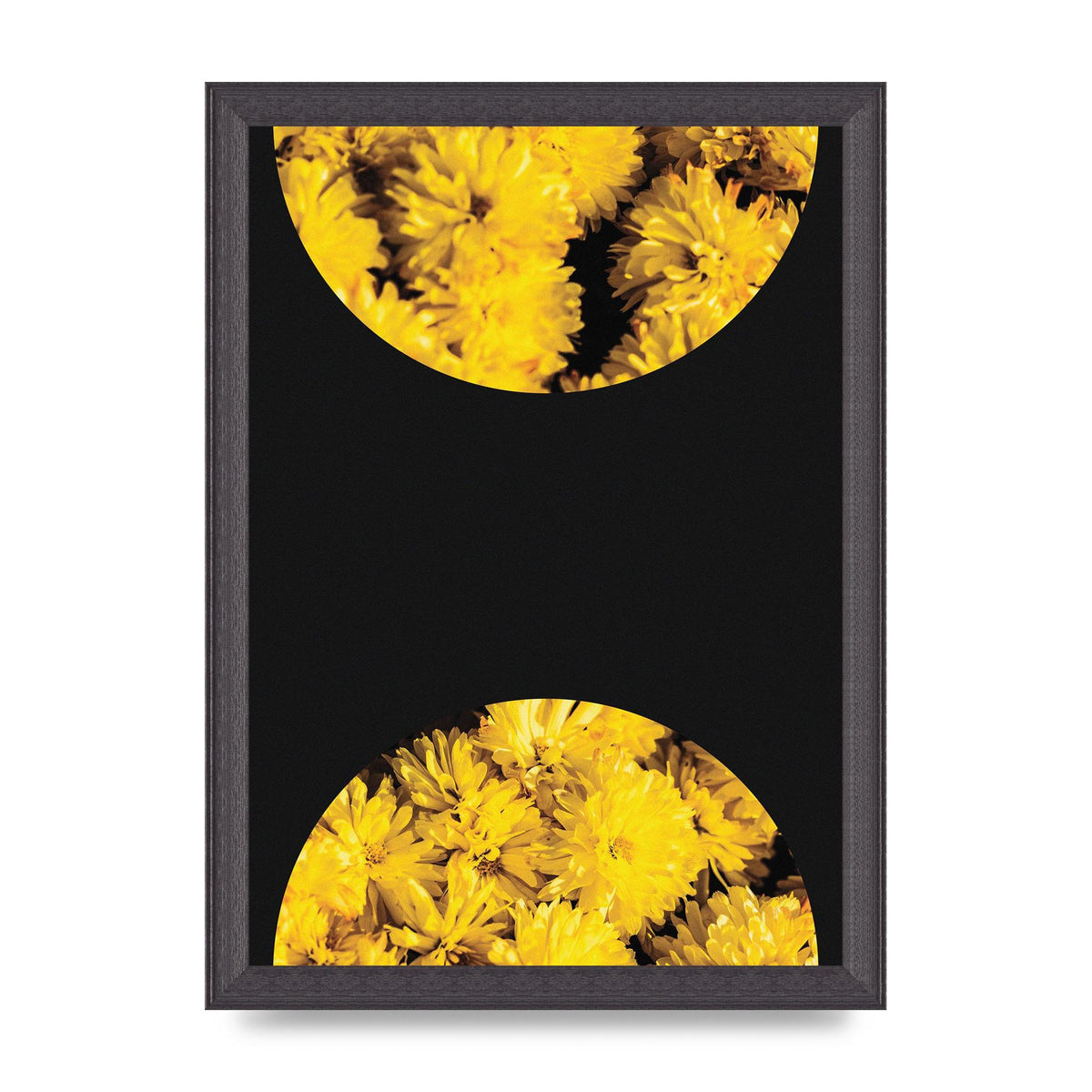 Yellow Double Disc One Art For The Home - A4 framed