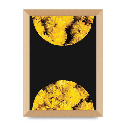Yellow Double Disc One Art For The Home - A4 framed