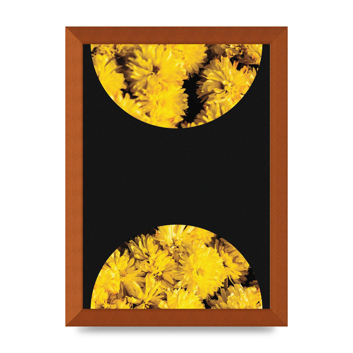 Yellow Double Disc One Art For The Home - A4 framed
