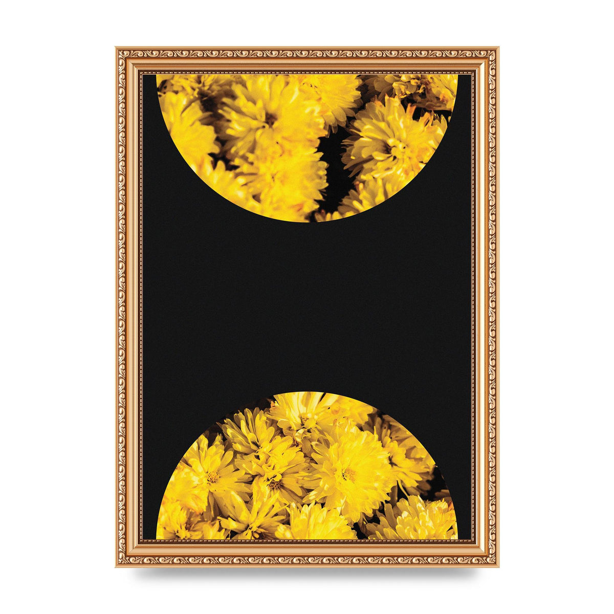 Yellow Double Disc One Art For The Home - A4 framed