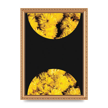 Yellow Double Disc One Art For The Home - A4 framed