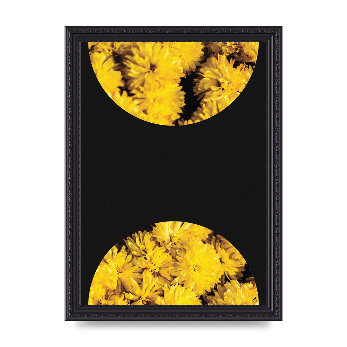 Yellow Double Disc One Art For The Home - A4 framed