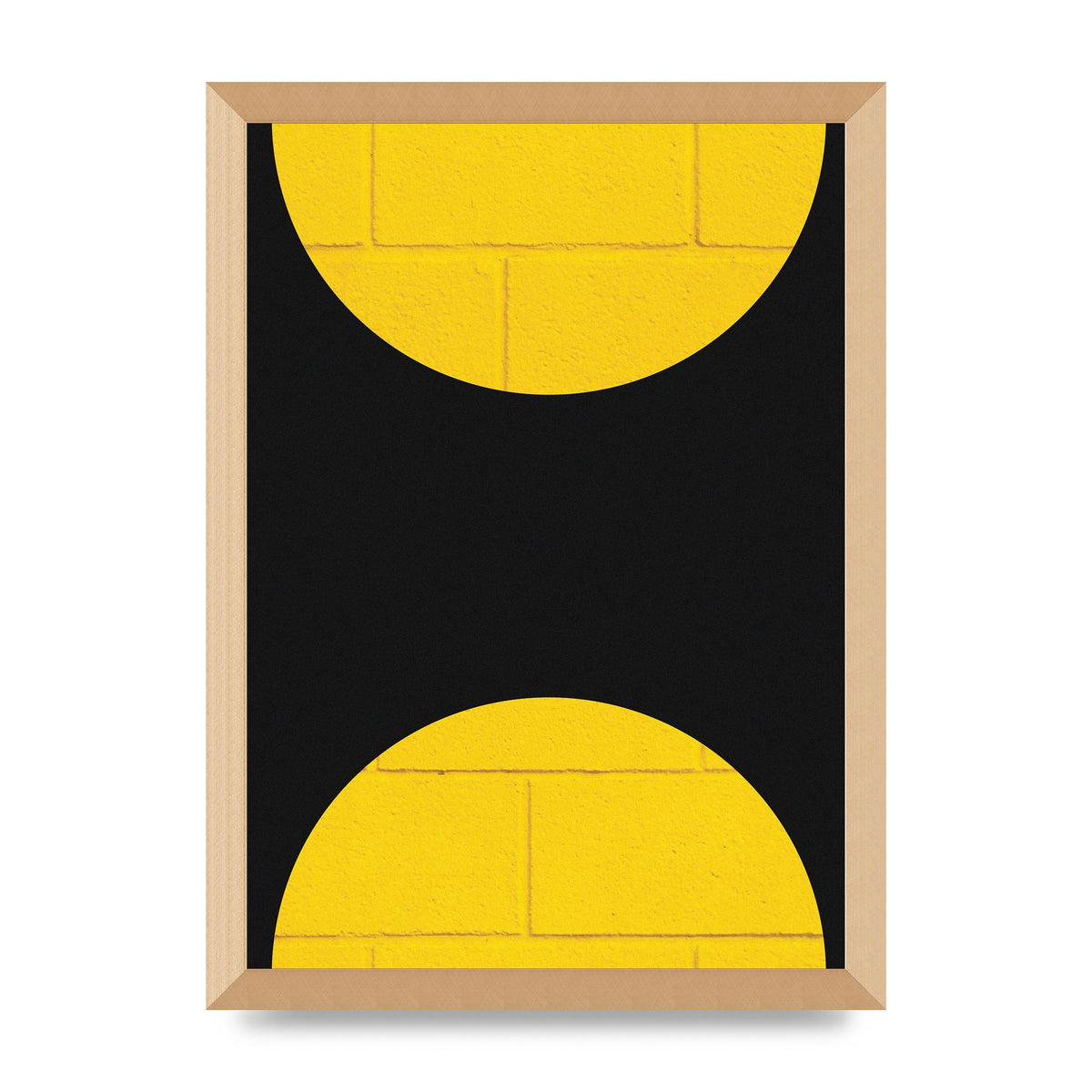 Yellow Double Disc Three Wall Art - A3 framed