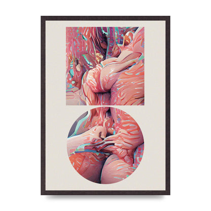 Futuristic Abstract Shape Three Printed Poster - A2 framed