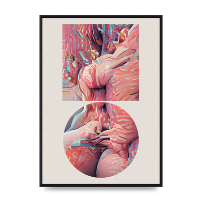 Futuristic Abstract Shape Three Printed Poster - A2 framed