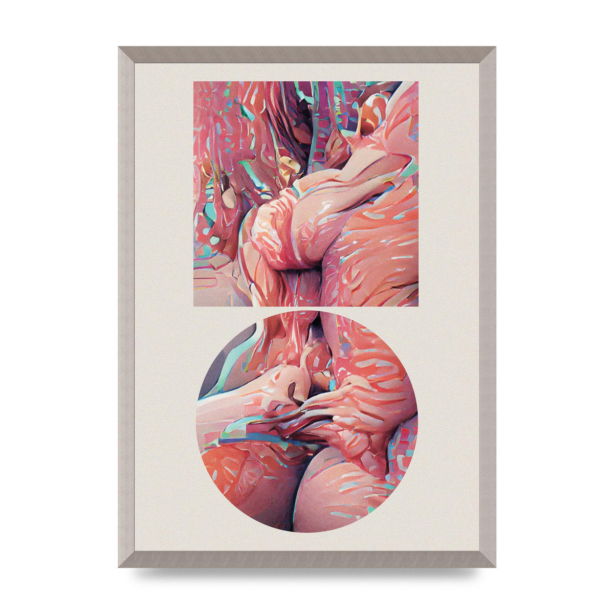 Futuristic Abstract Shape Three Printed Poster - A2 framed