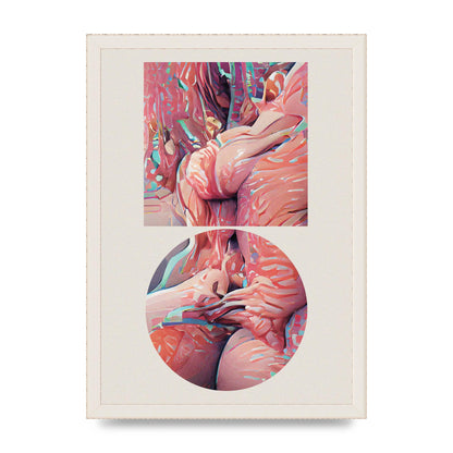 Futuristic Abstract Shape Three Printed Poster - A3 framed