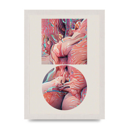 Futuristic Abstract Shape Three Printed Poster - A4 framed