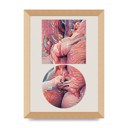 Futuristic Abstract Shape Three Printed Poster - A4 framed