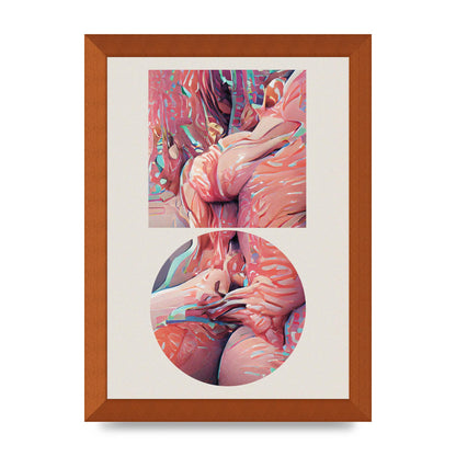 Futuristic Abstract Shape Three Printed Poster - A4 framed