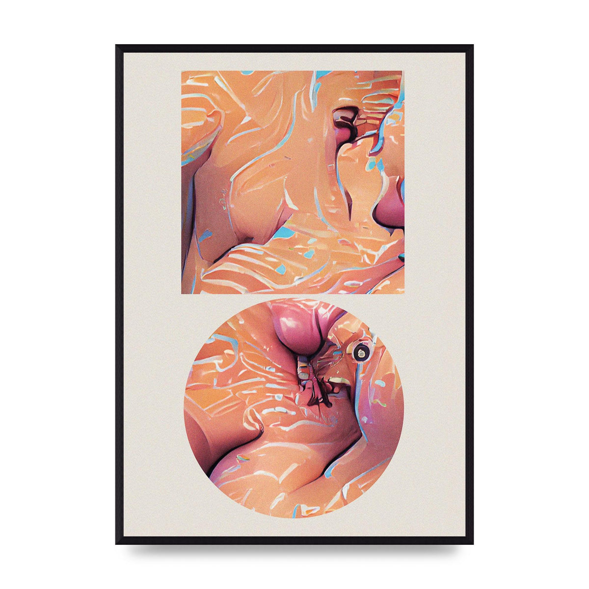 Futuristic Abstract Shape Four Wall Art - A2 framed
