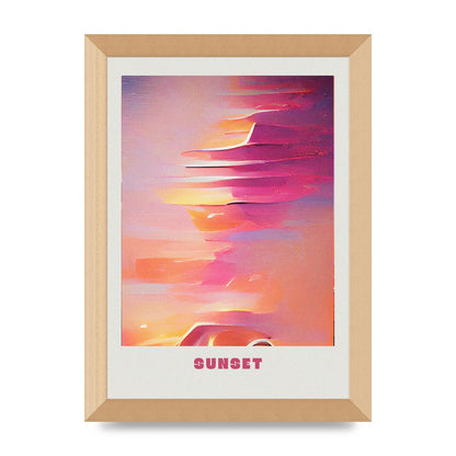 Painted Sunset Two Printed Poster - A4 framed