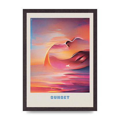 Painted Sunset Three Wall Art - A3 framed