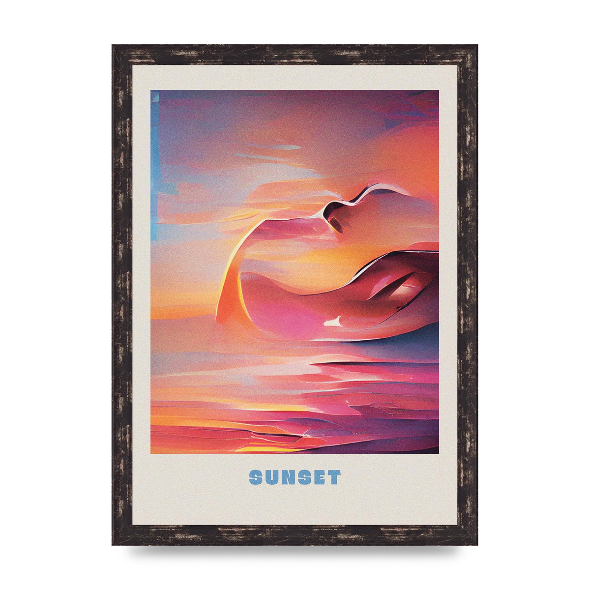 Painted Sunset Three Wall Art - A3 framed