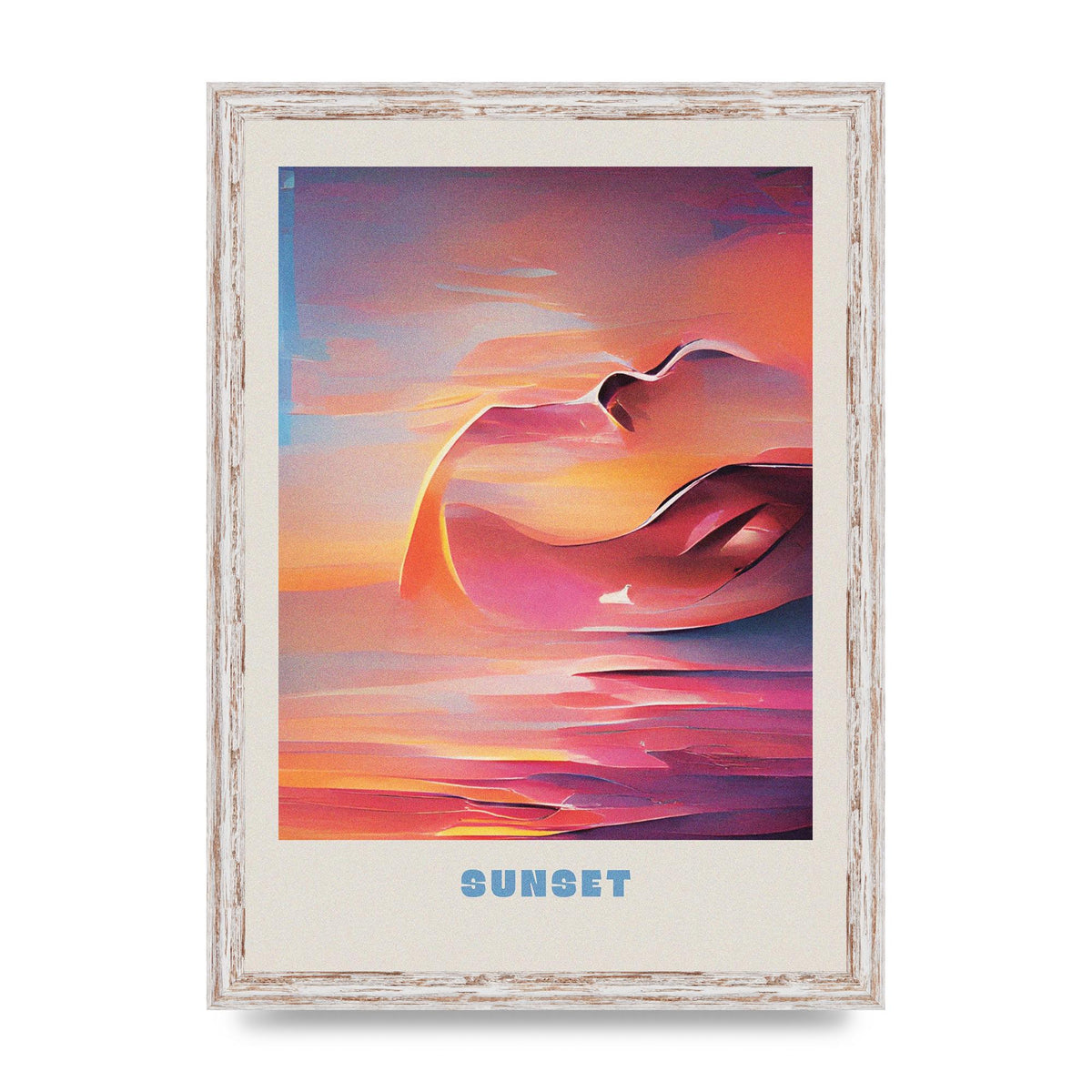Painted Sunset Three Wall Art - A3 framed