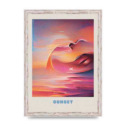 Painted Sunset Three Wall Art - A3 framed