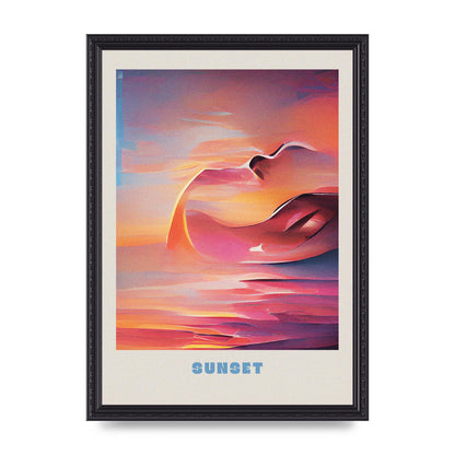 Painted Sunset Three Wall Art - A3 framed