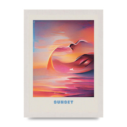 Painted Sunset Three Wall Art - A4 framed