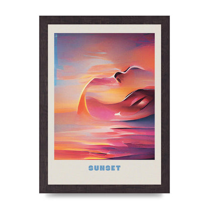 Painted Sunset Three Wall Art - A4 framed