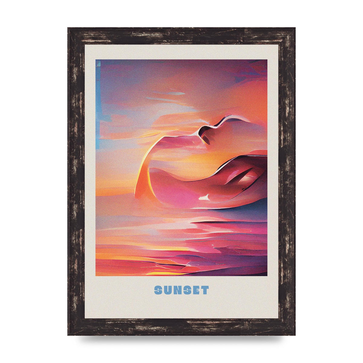 Painted Sunset Three Wall Art - A4 framed